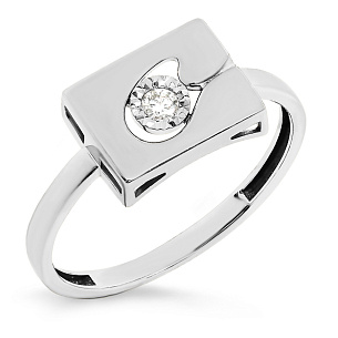 Кольцо из белого золота с бриллиантом