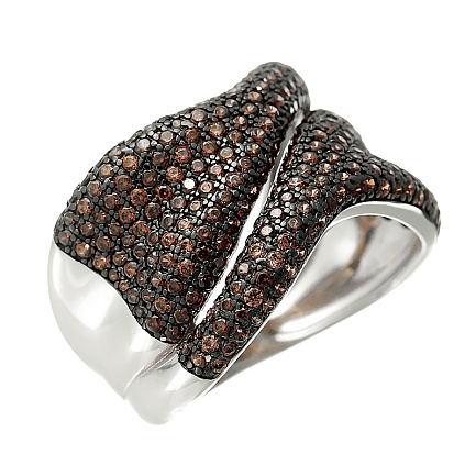 Кольцо из серебра с фианитами