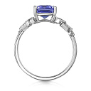 Кольцо из белого золота с бриллиантами, танзанитом