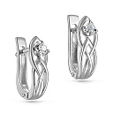 Серьги с английским замком из белого золота с бриллиантами