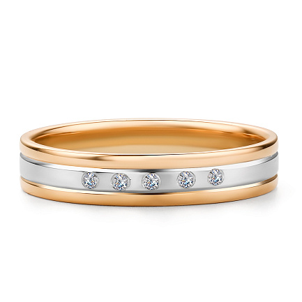 Кольцо из красного золота с бриллиантами