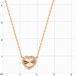 Колье из красного золота с фианитом