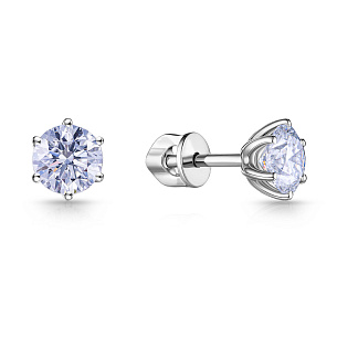 Пусеты из белого золота с бриллиантами