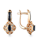 Серьги с английским замком из красного золота с бриллиантами