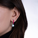 Серьги с английским замком из серебра с топазом