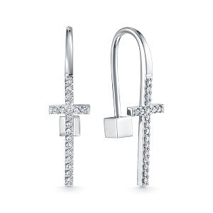 Серьги из белого золота с бриллиантами