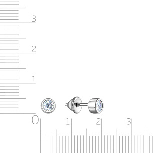 Серьги Пусеты из серебра с фианитом