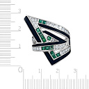 Кольцо из белого золота с бриллиантами, изумрудами