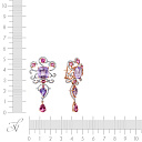 Серьги из красного золота с бриллиантами, аметистами