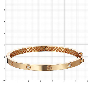 Браслет из желтого золота с фианитом