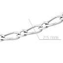 Цепь автомат из серебра, плетение панцирное