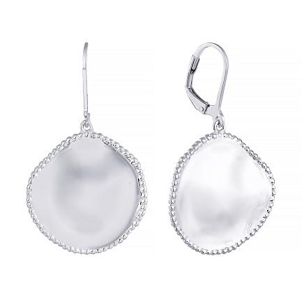 Серьги с французским замком из серебра