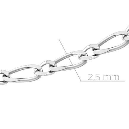 Цепь автомат из серебра, плетение панцирное