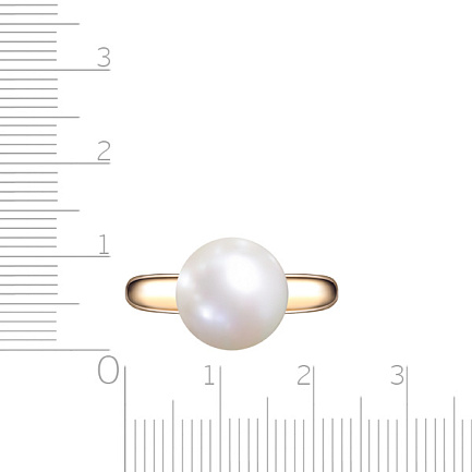 Кольцо из желтого золота с жемчугом