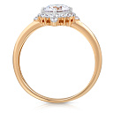 Кольцо из красного золота с фианитом