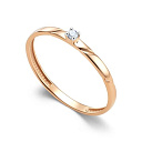 Кольцо из красного золота с бриллиантом