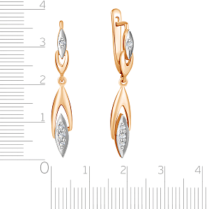 Серьги из красного золота с бриллиантами