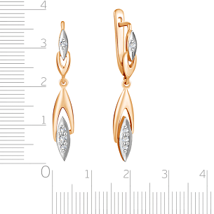 Серьги из красного золота с бриллиантом