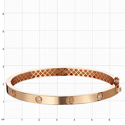 Браслет из красного золота с фианитами