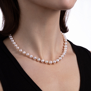 Бусы из красного золота с жемчугом