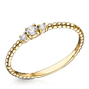 Кольцо из желтого золота с фианитом