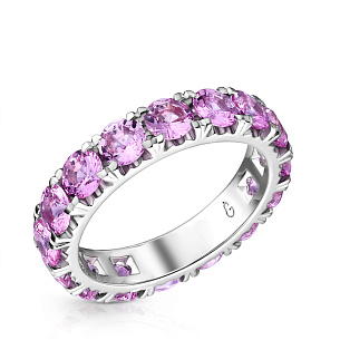 Кольцо из белого золота с сапфиром