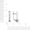 Серьги с английским замком из белого золота с бриллиантами