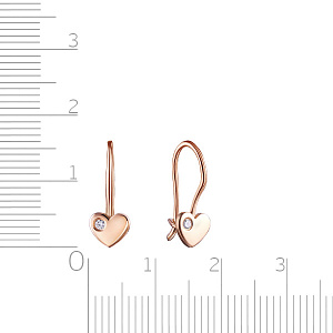 Серьги с французским замком из красного золота