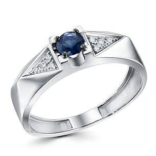Кольцо из белого золота с сапфиром