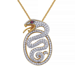 Подвеска из желтого золота с рубином