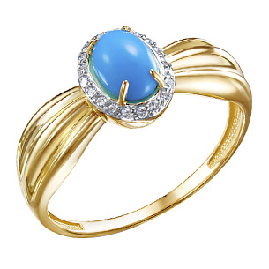 Кольцо из желтого золота с бриллиантом