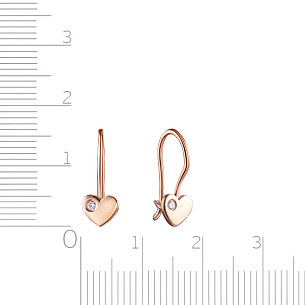 Серьги с французским замком из красного золота