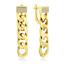 Серьги из желтого золота с фианитом