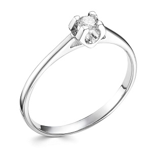 Кольцо из белого золота с бриллиантом