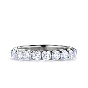 Кольцо обручальное из белого золота с бриллиантом