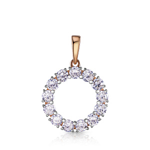 Подвеска из красного золота с фианитом