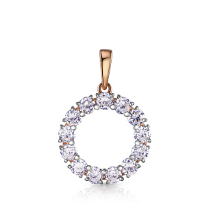 Подвеска из красного золота с фианитом