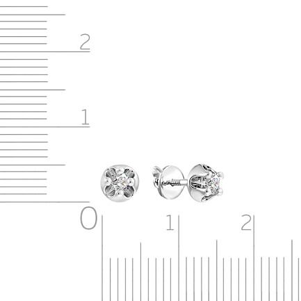 Пусеты из белого золота с бриллиантами