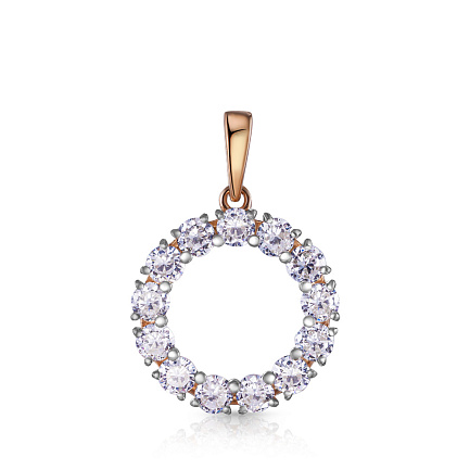 Подвеска из красного золота с фианитом