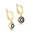 Серьги с английским замком из желтого золота