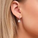 Серьги с английским замком из белого золота с бриллиантами