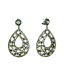 Серьги из комбинированного золота с сапфирами, цаворитами