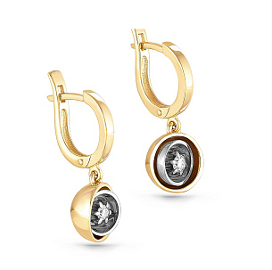 Серьги с английским замком из желтого золота