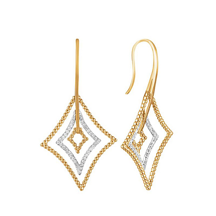 Серьги из желтого золота с бриллиантами