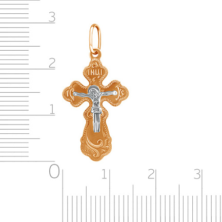 Крест из комбинированного золота
