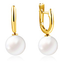 Серьги из желтого золота с жемчугом