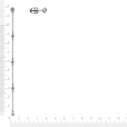 Пусеты из белого золота с бриллиантами