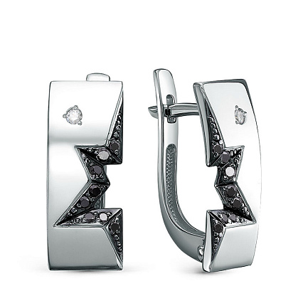 Серьги из белого золота с бриллиантами