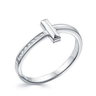 Кольцо из белого золота с бриллиантом