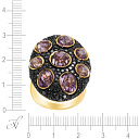 Кольцо из желтого золота с бриллиантами, аметистами